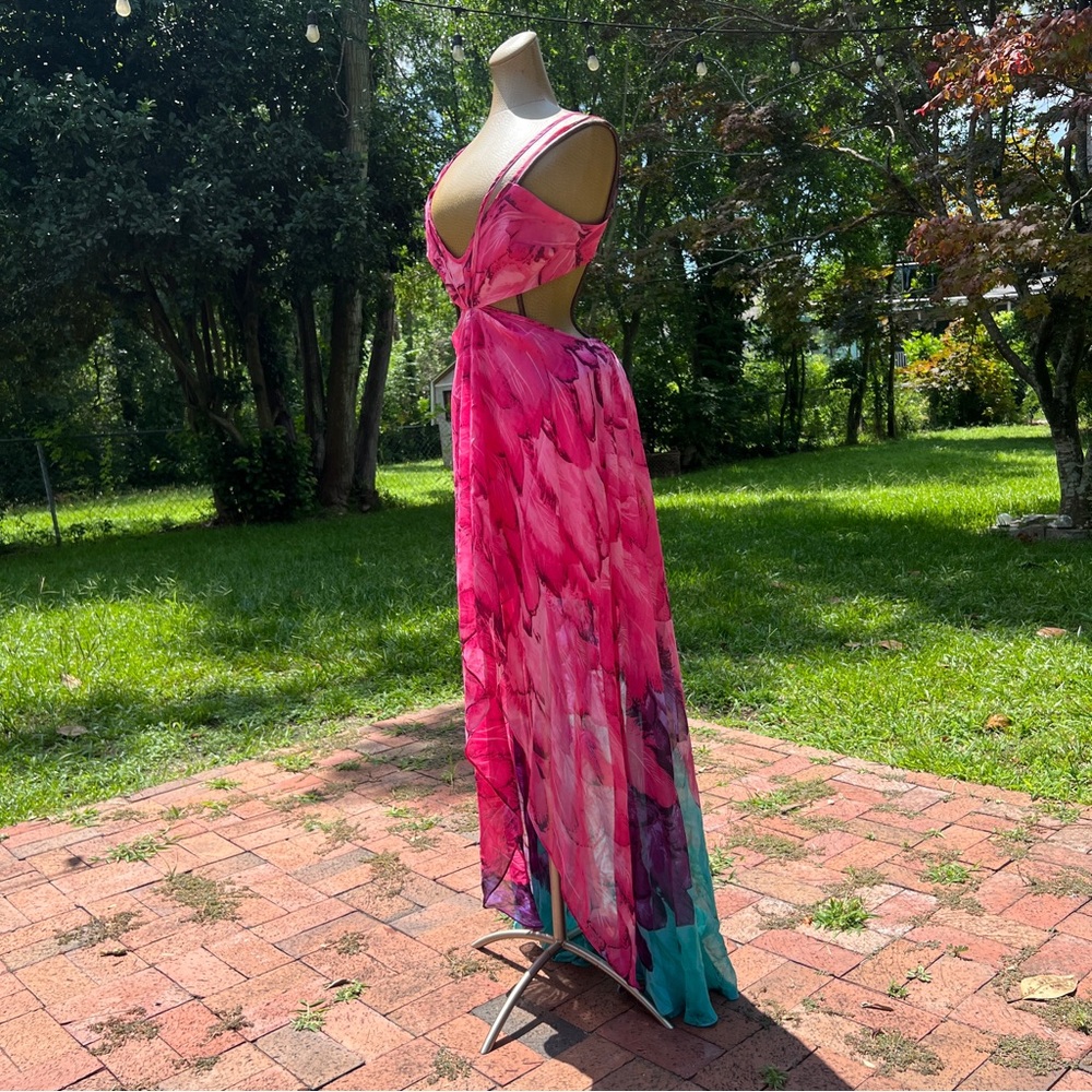 ‘Red Dress Boutique’ Multi-Color Feather Print Maxi Dress - Picture 4 of 16
